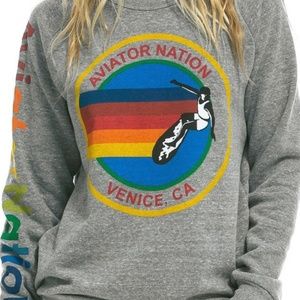 Authentic Aviator Nation Sweatshirt- Heather Gray
